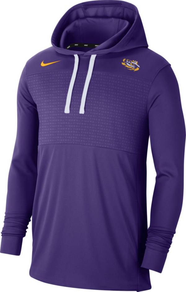 Nike Men's LSU Tigers Purple Lightweight Pullover Hoodie