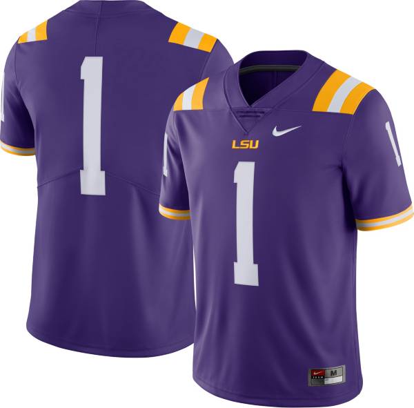 Nike Men's LSU Tigers #1 Purple Dri-FIT Limited Football Jersey