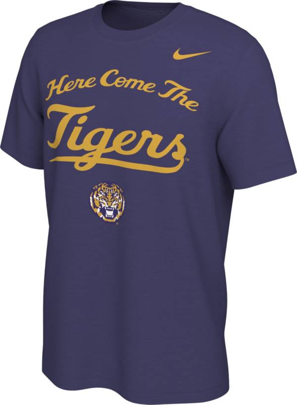 Nike Men's LSU Tigers Purple Here Come the Tigers Mantra T-Shirt product image