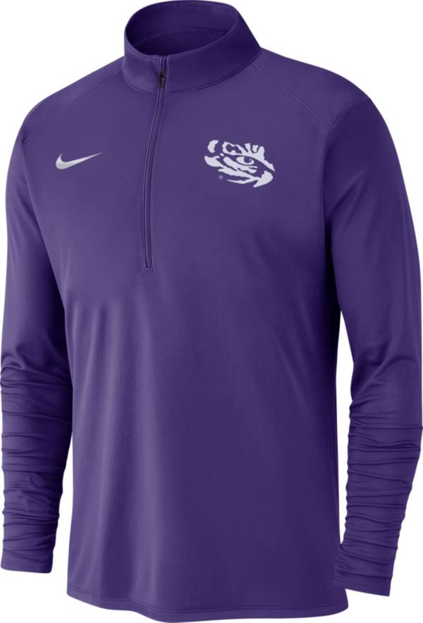 Nike Men's LSU Tigers Purple Dri-FIT Pacer Quarter-Zip Shirt
