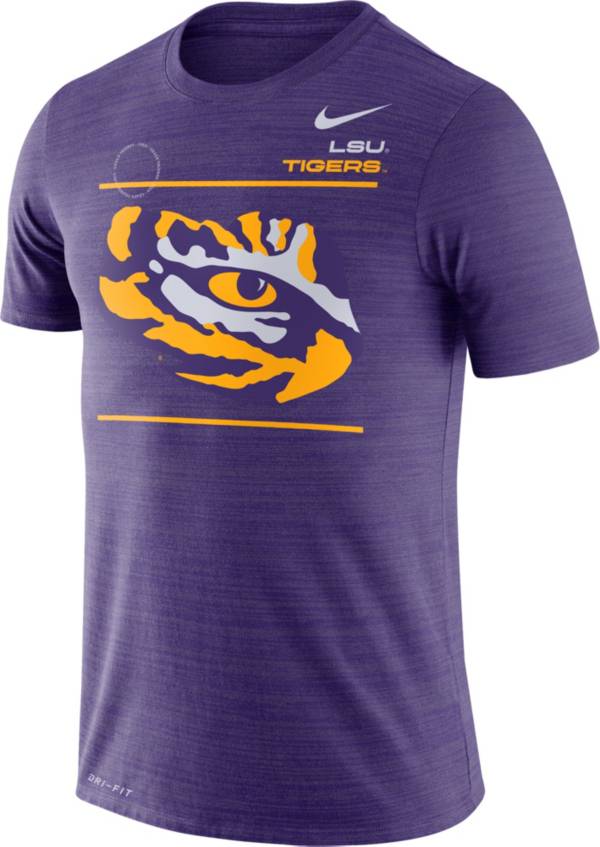 Nike Men's LSU Tigers Purple Dri-FIT Velocity Football Sideline T-Shirt