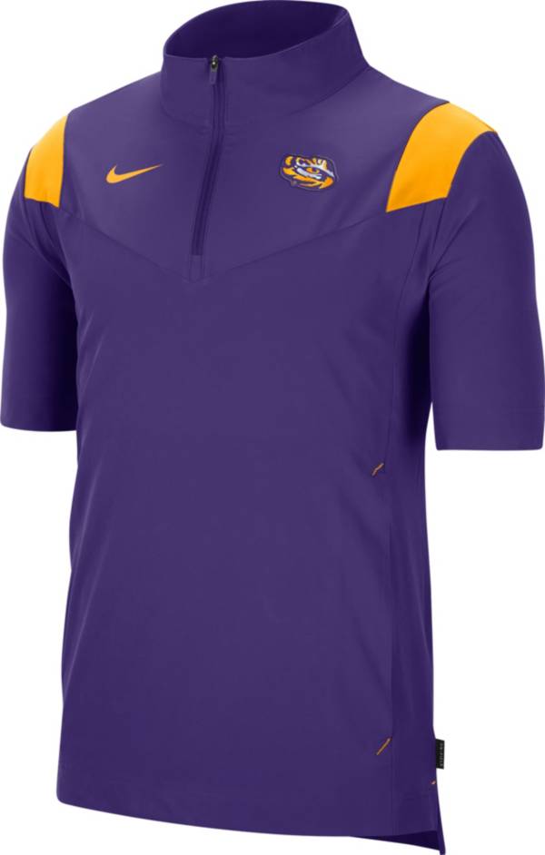 Nike Men's LSU Tigers Purple Football Sideline Coach Short Sleeve Jacket product image