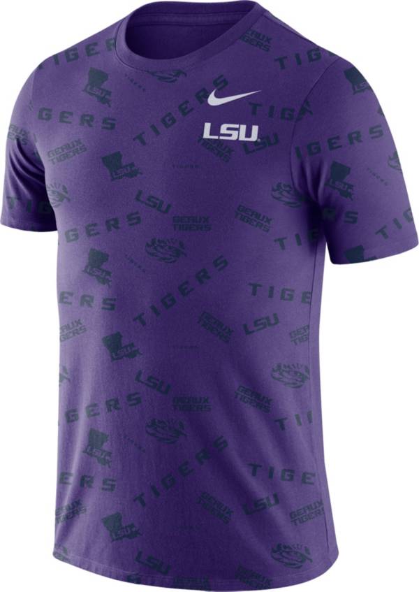 Nike Men's LSU Tigers Purple Tailgate Print T-Shirt