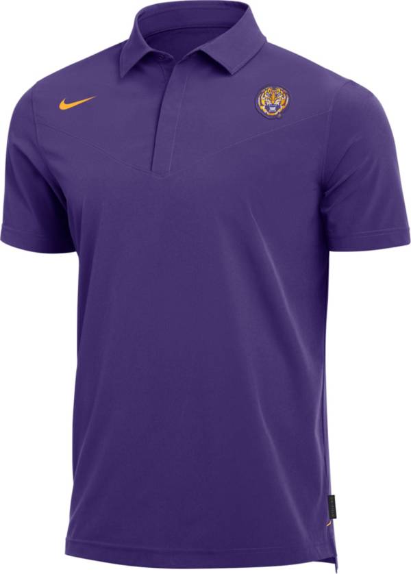 Nike Men's LSU Tigers Purple Dri-FIT Football Sideline UV Polo