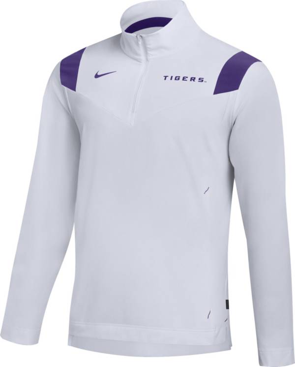Nike Men's LSU Tigers Football Sideline Coach Lightweight White Jacket