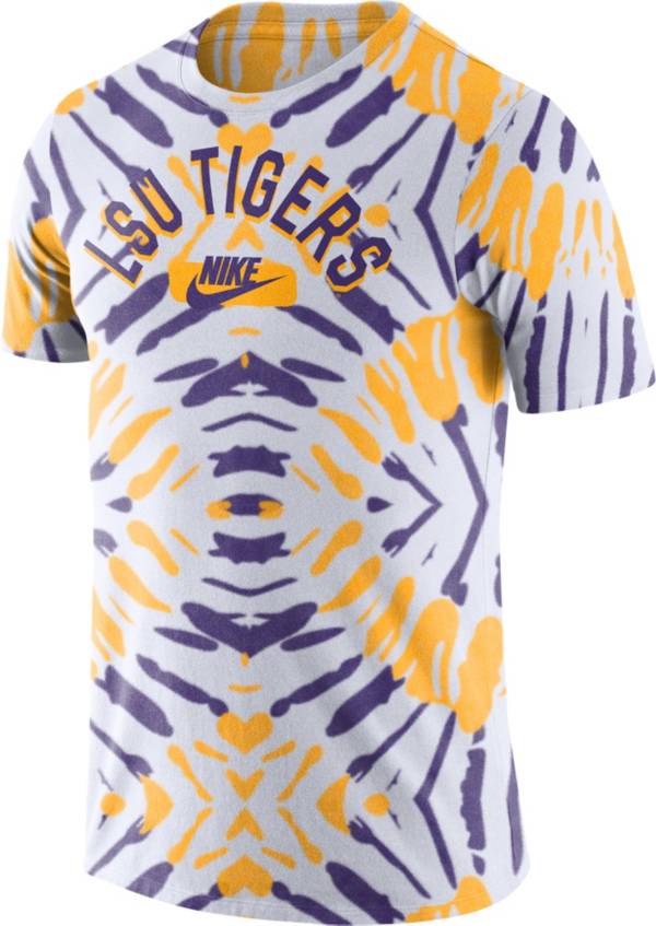 Nike Men's LSU Tigers White Tie-Dye Festival T-Shirt