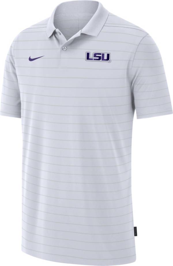 Nike Men's LSU Tigers Football Sideline Victory White Polo