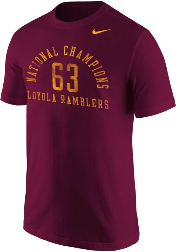Nike Men's Loyola-Chicago Ramblers Maroon 1963 National Champions Game of Change T-Shirt