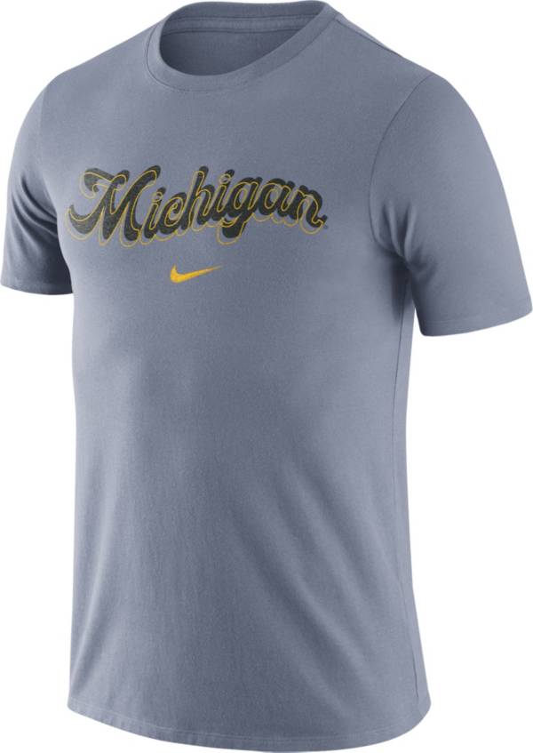 Nike Men's Michigan Wolverines Pastel Blue Dri-FIT Tri-Blend T-Shirt