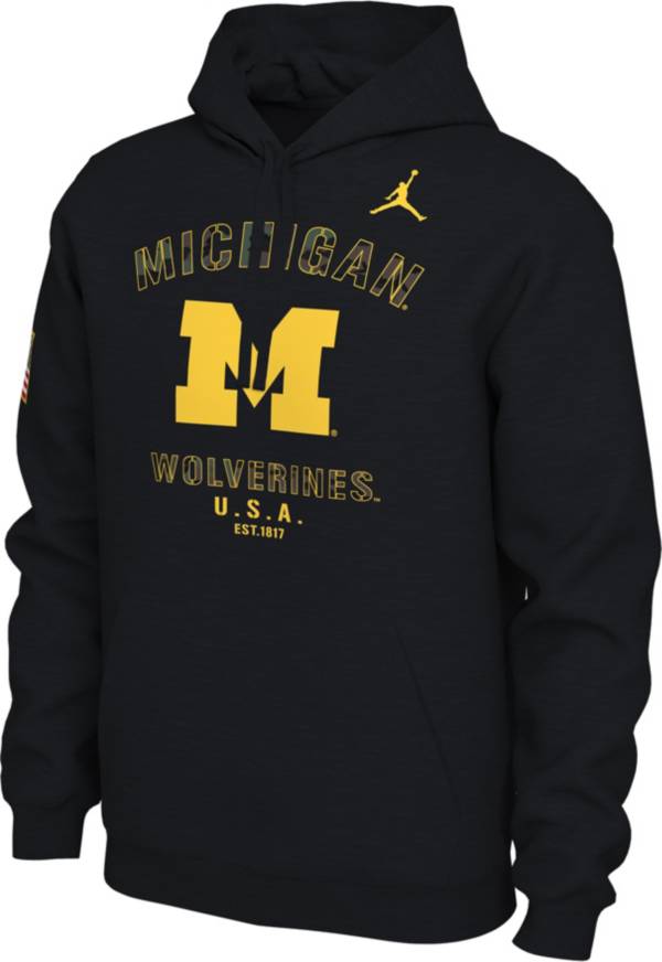 Jordan Men's Michigan Wolverines Veterans Day Black Pullover Hoodie