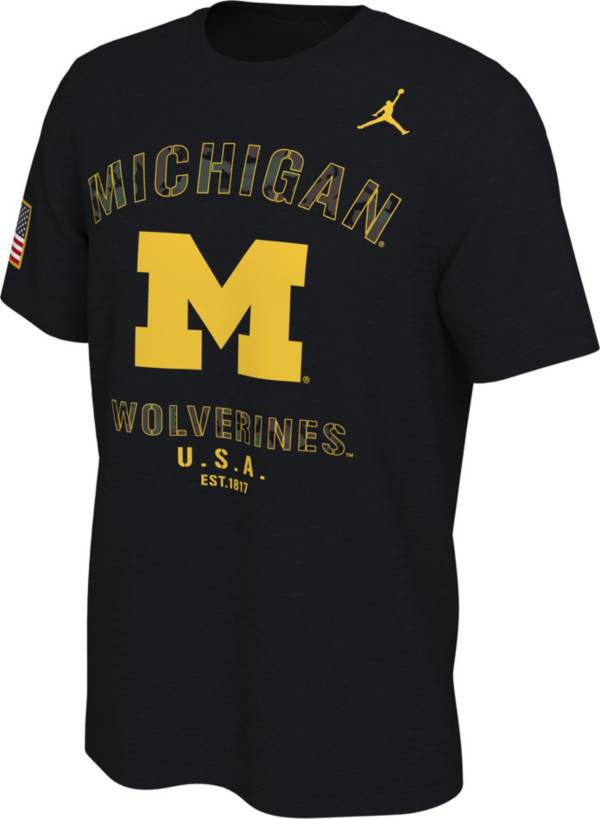 Jordan Men's Michigan Wolverines Veterans Day Black T-Shirt