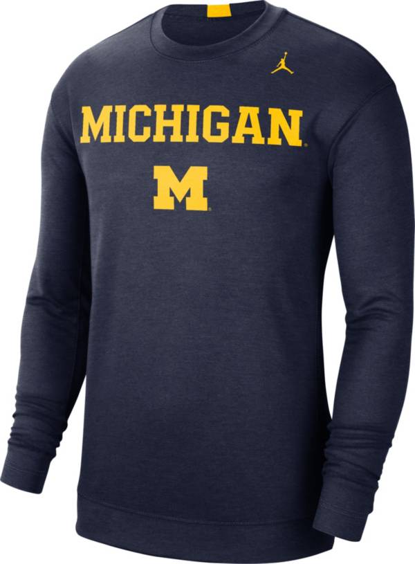 Jordan Men's Michigan Wolverines Blue Spotlight Basketball Long Sleeve T-Shirt