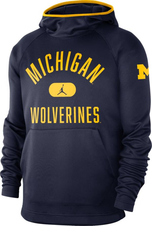 Jordan Men's Michigan Wolverines Blue Spotlight Basketball Pullover Hoodie