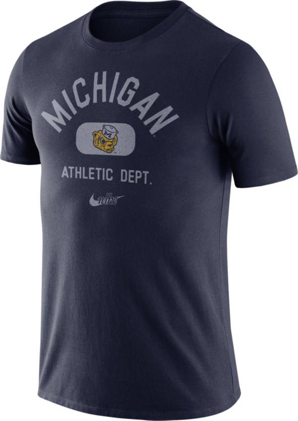 Nike Men's Michigan Wolverines Blue Tri-Blend Old School Arch T-Shirt product image