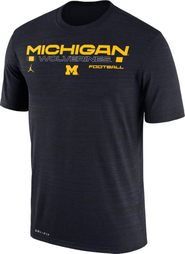 Jordan Men's Michigan Wolverines Blue Velocity Legend Football T-Shirt product image