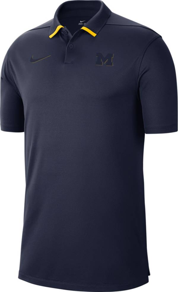Nike Men's Michigan Wolverines Blue Dri-FIT Vapor Pinnacle Polo