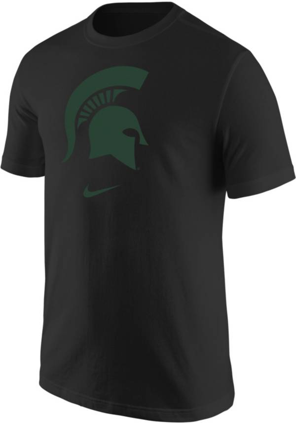 Nike Men's Michigan State Spartans Core Cotton Logo Black T-Shirt