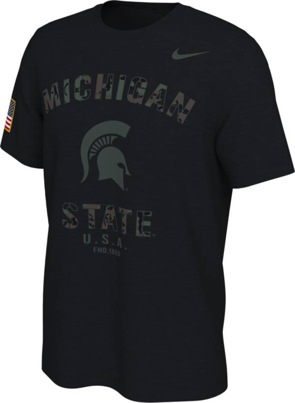 Nike Men's Michigan State Spartans Veterans Day Black T-Shirt