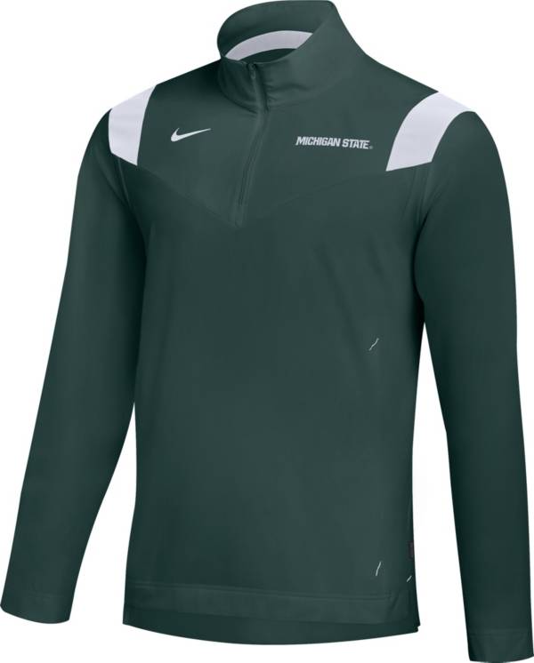 Nike Men's Michigan State Spartans Green Football Sideline Coach Lightweight Jacket