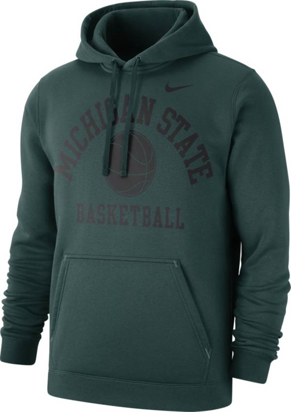 Nike Men's Michigan State Spartans Green Basketball Club Fleece Pullover Hoodie