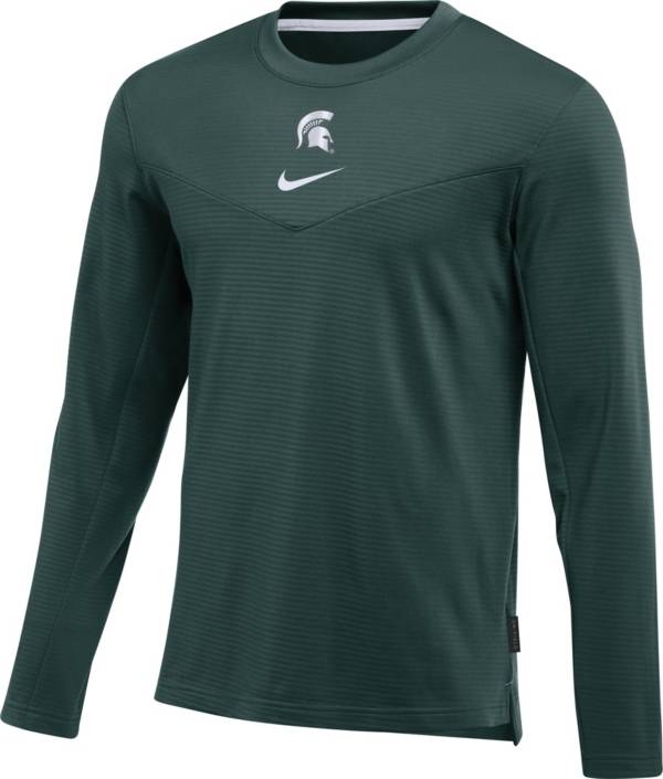 Nike Men's Michigan State Spartans Green Dry Top Crew Neck Sweatshirt