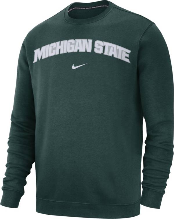 Nike Men's Michigan State Spartans Green Club Fleece Crew Neck Sweatshirt