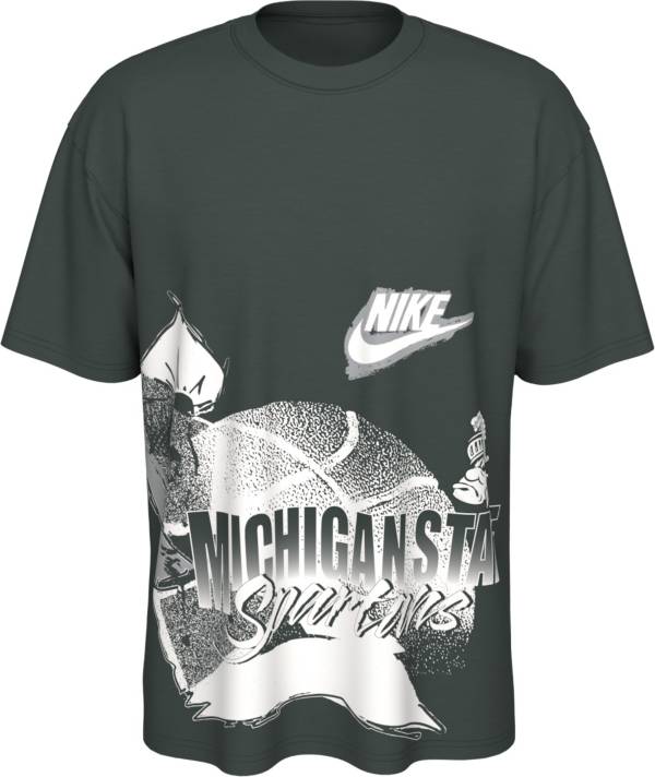 Nike Men's Michigan State Spartans Green Max90 90's Basketball T-Shirt