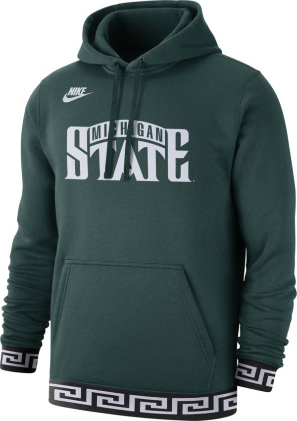 Nike Men's Michigan State Spartans Green Retro Fleece Pullover Hoodie