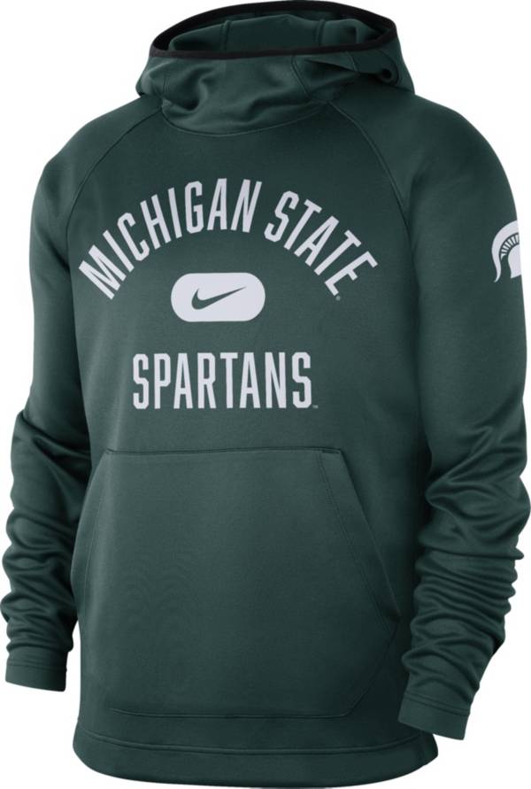 Nike Men's Michigan State Spartans Green Spotlight Basketball Pullover Hoodie