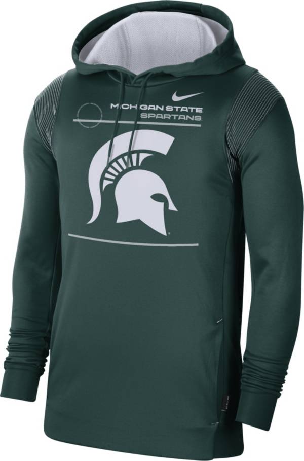 Nike Men's Michigan State Spartans Green Therma Performance Pullover Hoodie