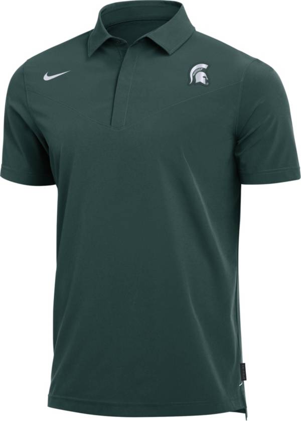 Nike Men's Michigan State Spartans Green Dri-FIT Football Sideline UV Polo