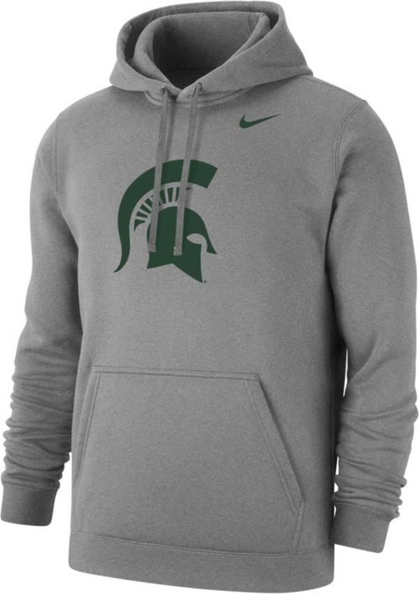 Nike Men's Michigan State Spartans Grey Club Fleece Pullover Hoodie