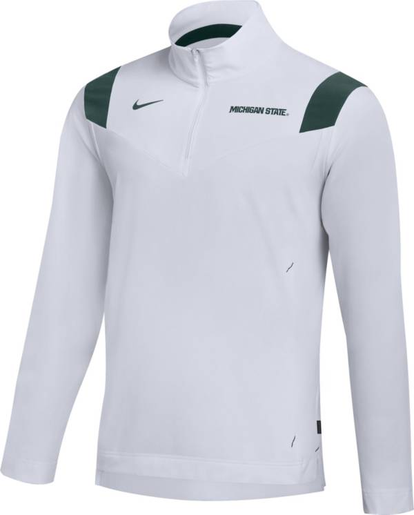 Nike Men's Michigan State Spartans Football Sideline Coach Lightweight White Jacket