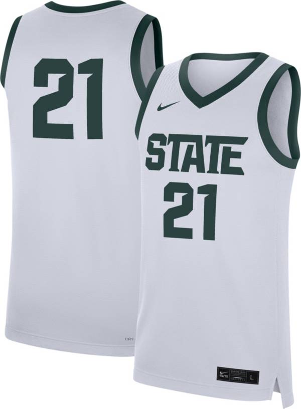Nike Men's Michigan State Spartans #21 White Replica Basketball Jersey