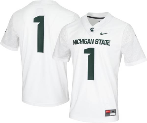 Nike Men's Michigan State Spartans #1 White Game Vapor Untouchable Football Jersey