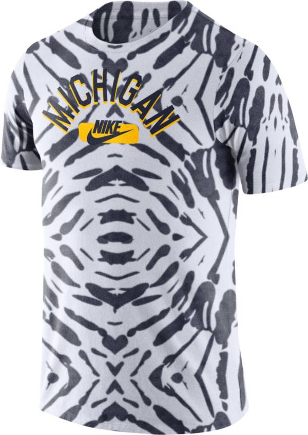 Nike Men's Michigan Wolverines White Tie-Dye Festival T-Shirt