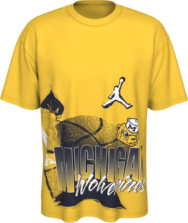 Jordan Men's Michigan Wolverines Maize Max90 90's Basketball T-Shirt product image