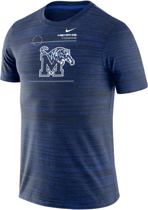 Nike Men's Memphis Tigers Blue Football Sideline Velocity T-Shirt