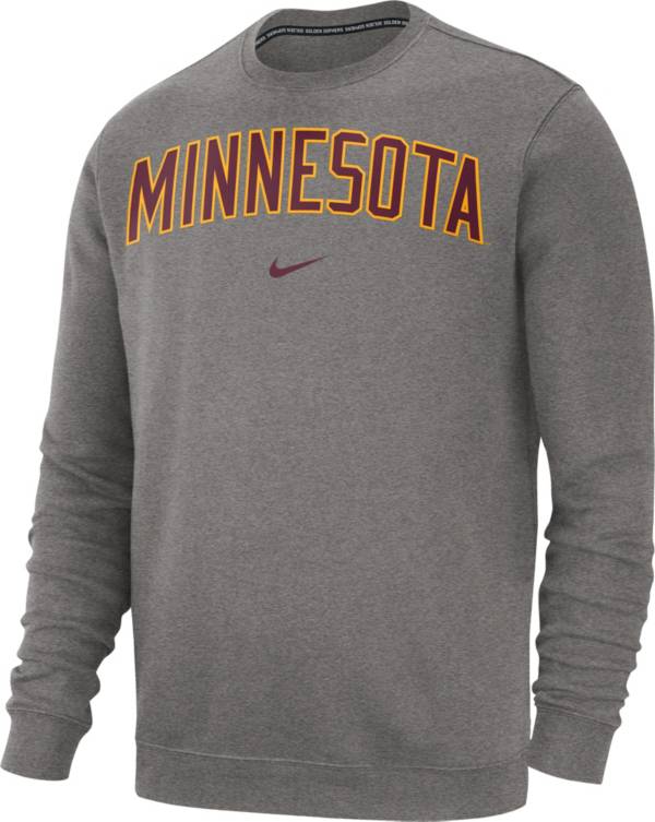 Nike Men's Minnesota Golden Gophers Grey Club Fleece Crew Neck Sweatshirt product image