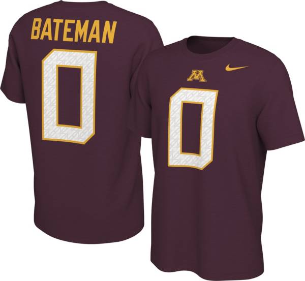 Nike Men's Minnesota Golden Gophers Rashod Bateman #0 Maroon Football Jersey T-Shirt