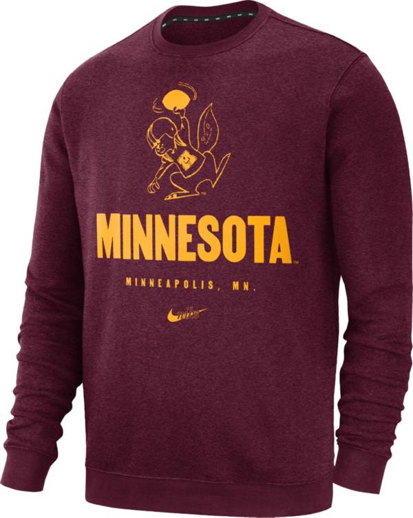 Nike Men's Minnesota Golden Gophers Maroon Vault Logo Club Fleece Crew Neck Sweatshirt