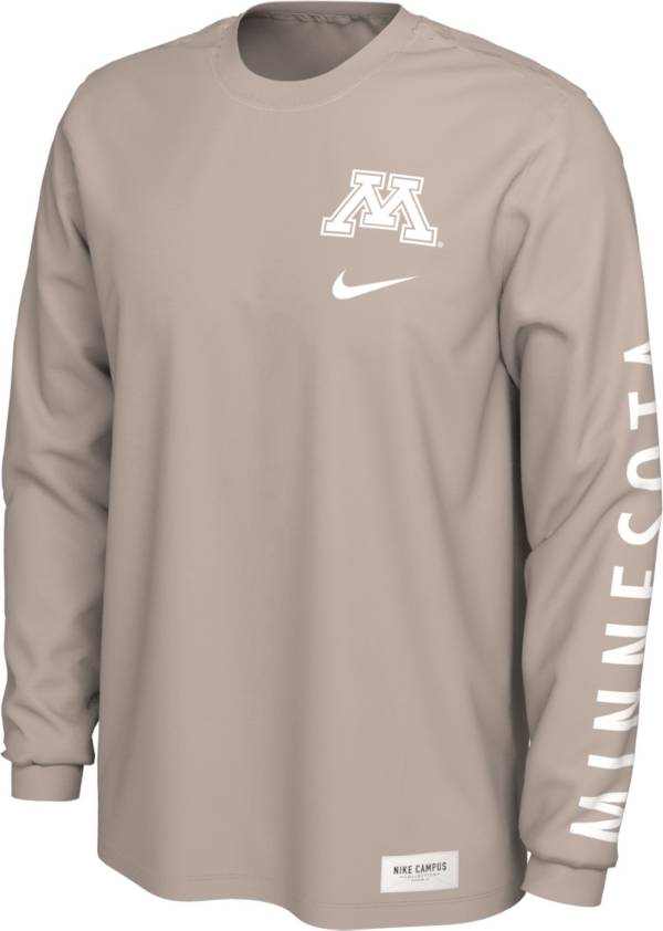 Nike Men's Minnesota Golden Gophers Pastel Red Seasonal Cotton Long Sleeve T-Shirt