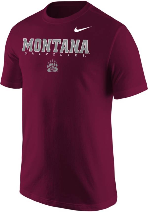 Nike Men's Montana Grizzlies Maroon Core Cotton Graphic T-Shirt