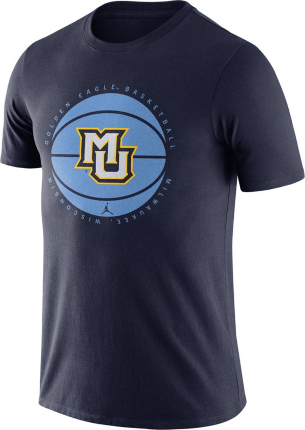 Jordan Men's Marquette Golden Eagles Blue Team Issue Basketball T-Shirt