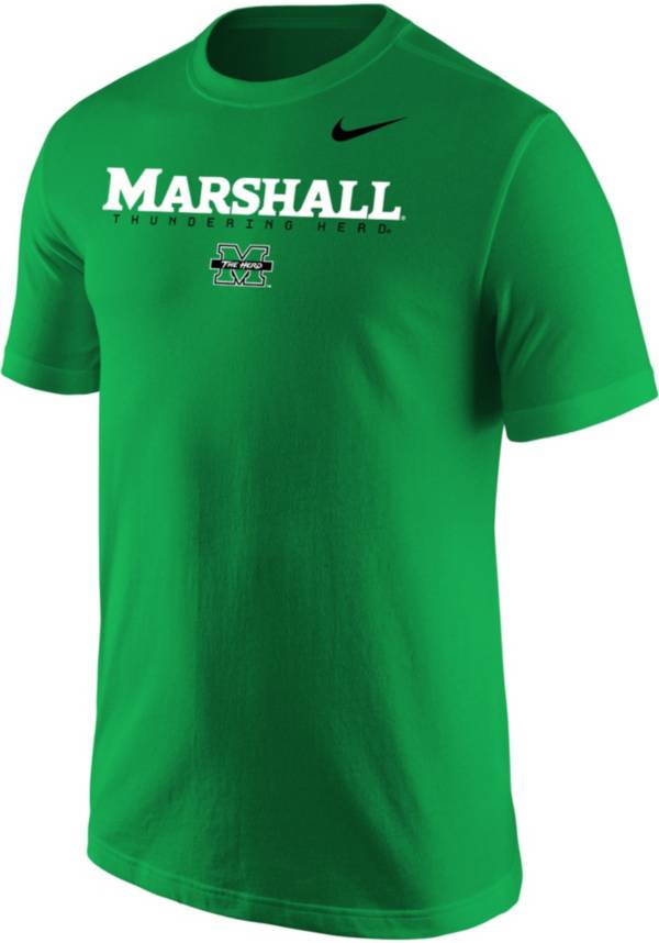 Nike Men's Marshall Thundering Herd Green Core Cotton Graphic T-Shirt