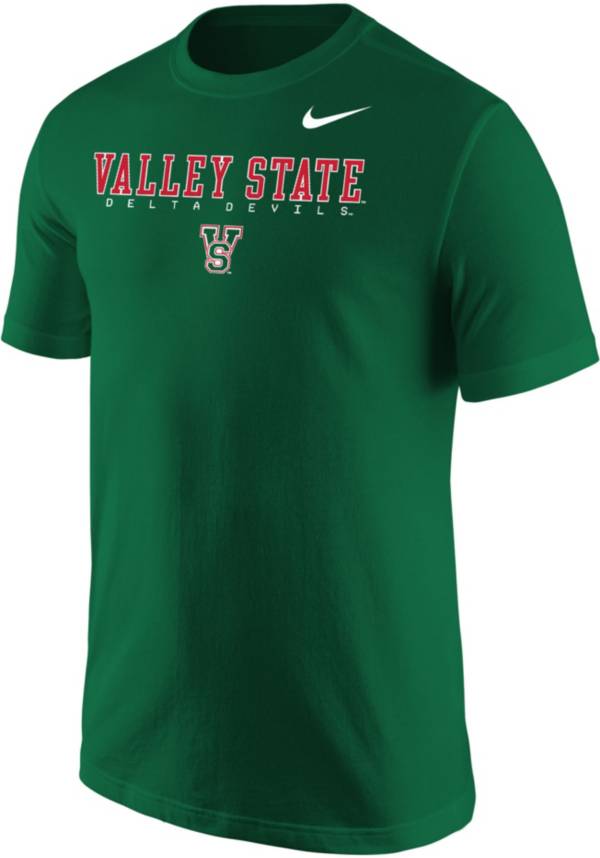 Nike Men's Mississippi Valley State Delta Devils Forest Green Core Cotton Graphic T-Shirt