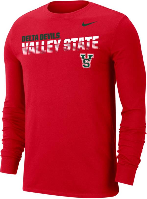 Nike Men's Mississippi Valley State Delta Devils Red Dri-FIT Cotton Long Sleeve T-Shirt