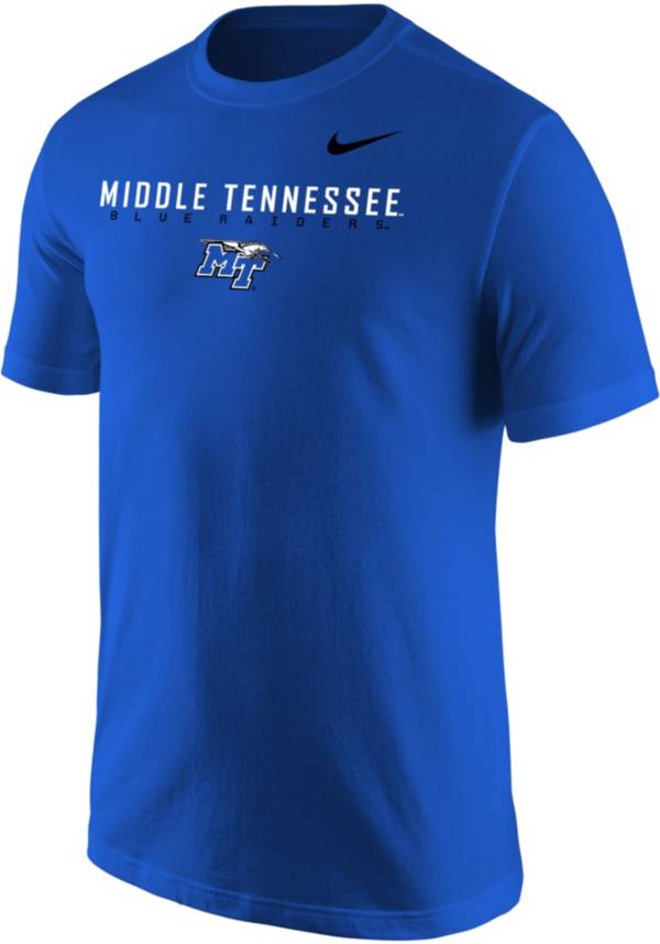 Nike Men's Middle Tennessee State Blue Raiders Blue Core Cotton Graphic T-Shirt