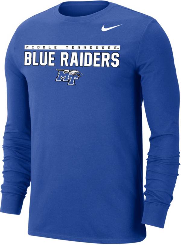 Nike Men's Middle Tennessee State Blue Raiders Blue Dri-FIT Cotton Long Sleeve T-Shirt