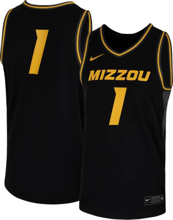 Nike Men's Missouri Tigers #1 Black Replica Basketball Jersey